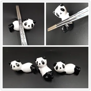 3PCS Panda forma betisoarele titularul cadou suport ceramic unic Bețigașele de Odihnă lingură titular de decor mici accesorii de birou