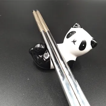 3PCS Panda forma betisoarele titularul cadou suport ceramic unic Bețigașele de Odihnă lingură titular de decor mici accesorii de birou