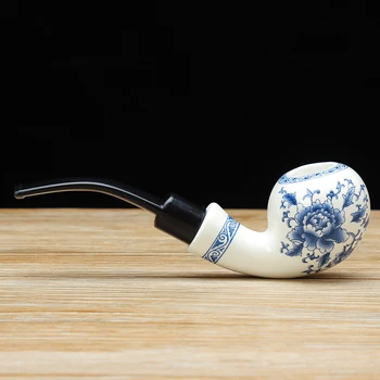 ▂ξ Fumător Ceramice lucrate Manual din Tutun Îndoit Țeavă Tip de Fumat Pipe Plus conductă din Ceramică cu ping instrumente