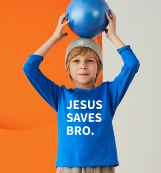 Isus Salvează Frate Pentru Copii Toddler Copii De Toamna Joc Shirt Copii T Shirt Scrisoare De Imprimare Tee Unisex Băieți Fete Haioase Religioase, Utilaje