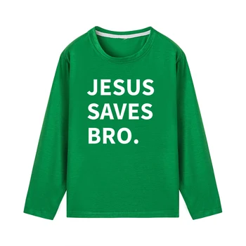Isus Salvează Frate Pentru Copii Toddler Copii De Toamna Joc Shirt Copii T Shirt Scrisoare De Imprimare Tee Unisex Băieți Fete Haioase Religioase, Utilaje