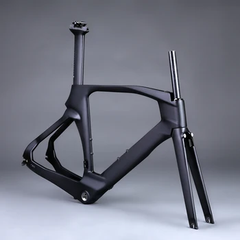 TT Biciclete din Fibra de Carbon Frame Time Trial / Biciclete de Triatlon FM018 Frameset 130*9 mm UD Mat Cu Ghidon