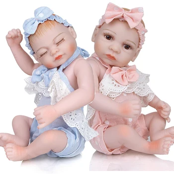 28cm Renăscut Baby Dolls Plin de Silicon Fata de Dormit Renăscut Baby Dolls Rochie Baie Juca Impermeabil Jucarii Pentru Fete Copii Cadou de Păpuși