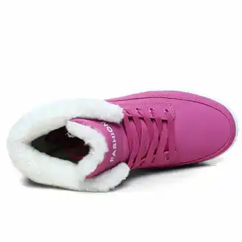 Femei de moda Cizme lucrate Manual Plat Pantofi de Designer Ține de Cald Blana Glezna Cizme pentru Femei de Înaltă Top Fete Cizme Dantela-Up Papuceii G08
