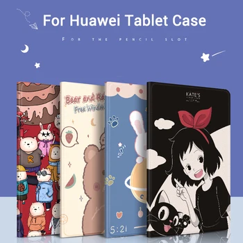 Desene animate Caz Pentru Huawei M5 lite 10 MediaPad Pro 10.8 inch M6 8.4 din Piele 10.1