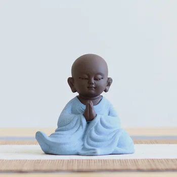 Zen nisip violet statui ale lui buddha ceramice călugăr ceramica ceai de companie acasă decorare ceai masa de joc ornamente