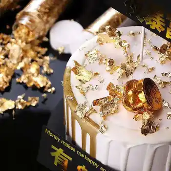1BUC Comestibile Gradul Real Foita de Aur Schabin Fulgi de 2g Aur de 24K Plăci Decorative Chef de Artă Tort de Decorare