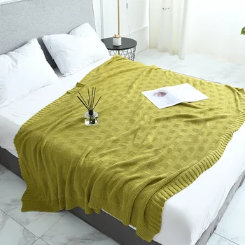 Moale Mari Pături pentru pat lenjerie de Pat din Bumbac Carouri Tricotat Pătură de Aer Condiționat Confortabil de Dormit Pat Cuverturi de pat manta para canapea