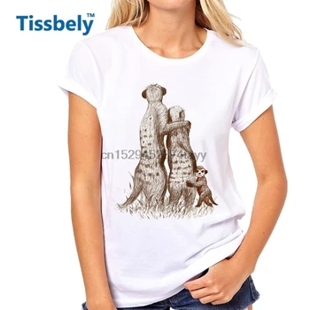 Tissbely Meerkat Animal Tricouri Femei Maro Grafic Meerkats Familia Dulce Drăguț Feminin Teuri De Moda Topuri De Femei