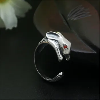 LYBUY argint 925 sterling bijuterii 2018 animale drăguț inel de ochi Roșii Zircon iepure de deschidere inel pentru Femei fata de Scoala