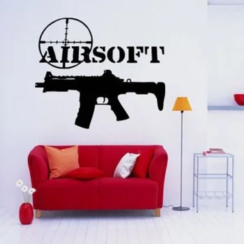 Pistol Airsoft Semneze Scrisori Citate de Îndepărtat Autocolante de Perete pentru Copiii de Grădiniță Cameră de Băieți Tapet de Vinil de Perete Decalcomanii de Dormitor L261