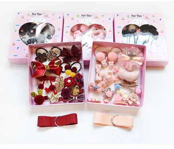 18 BUC/ set copil de moda accesorii de par ac de păr banda de susținere cutie de cadou fetita agrafa