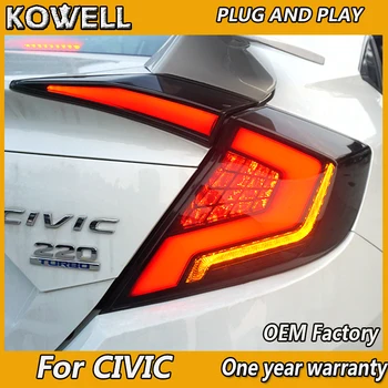 KOWELL Styling Auto pentru HONDA CIVIC X 10-stopuri spate cu LED-uri de Lumină LED-uri Lampă Spate DRL+Frână LUMINA Portbagaj Auto Accesorii
