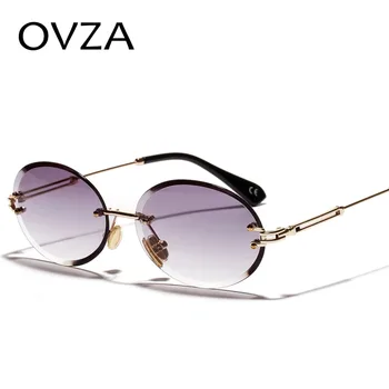 OVZA fără ramă Mirro ochelari de Soare Femei Diamant de Lux ochelari de Soare pentru Femei Brand Design Oval Gradient de Ochelari Frumoase S2081
