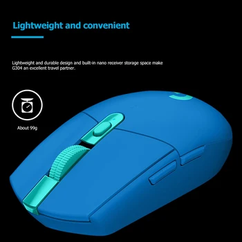 Logitech G304 LIGHTSPEED Wireless Gaming Mouse Reîncărcabilă 5 Trepte 12000 DPI Reglabil 6 Butoane Programabile Șoareci Optice