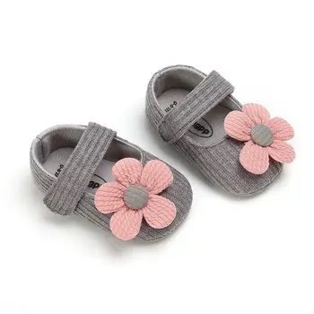 Primul copil WalkersKids Copil Nou-născut Băiat Fată Unisex Talpă Moale Crib Pantofi Floare de Bumbac, Pantofi drăguț