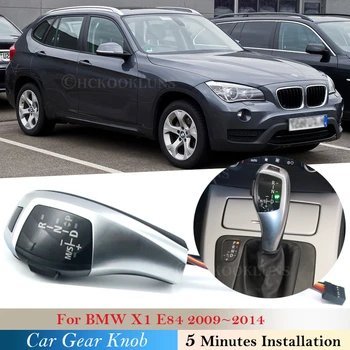 Pentru BMW X1 2009-E84 Car LED Lumina Schimbătorului de Viteze Maneta Schimbator Automat de Accesorii fibra de carbon negru 2013 2012 2011