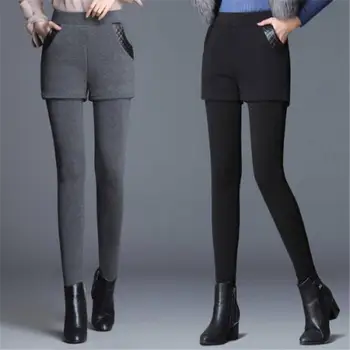 CHRLEISURE Plus Catifea Femei Jambiere Talie Mare Gros Cald Pantaloni Casual pentru Femei de Iarnă Slim Glezna-lungime