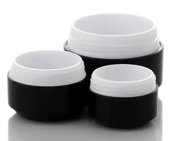 10buc Negru Rotund Crema de Sticlă Borcane Oală Recipient Gol Cosmetice de Plastic Cutie de Probă Pentru Unghii Gel cu Sclipici de Stocare