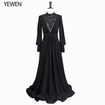 De lux 2020 Musulman Negru rochie de Seara cu maneci lungi elegante, halat de serată oficială gownYeWen arabă rochii de bal