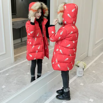 Moda Copii Fete Sacou Gros Cald Sacou Lung Paltoane Pentru Iarna Fete De Crăciun Îmbrăcăminte Exterioară Fete Cu Gluga De Blană Hanorace, Haine De Blana