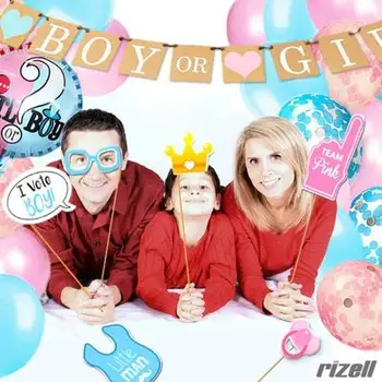 Gen Dezvăluie Set Decoratiuni Partid Balon Gonflabil Copil de Dus Băiat Fată Decor este Un Băiat, O Fată dragă, Baloane Copii