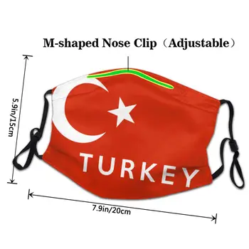 Turcia Steagul Țării Reutilizabile Tipărite Gura Masca de Fata Anti Vânt Praf de Poliester Capacul de Protecție Respiratorie pentru Barbati Femei