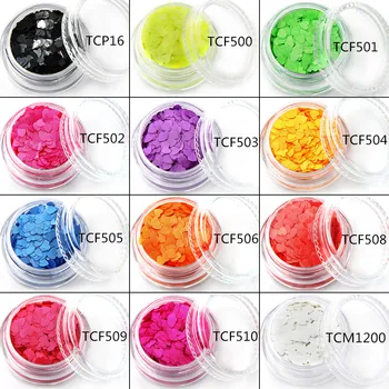 TCT-022 Culoare Neon solvent rezistente forme de Inima si 12 tipuri de culori Sclipici pentru unghii ,unghii cu gel,machiaj și decorare DIY