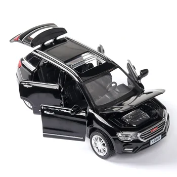 De simulare mare de 1:32 Model de Masina SUV Haver H6 turnat sub presiune Vehicule de Jucărie Aliaj Model Sunet Și Lumină Trageți Roata din Spate Pentru Copii