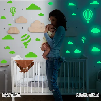 Tofok DIY cu Aer Cald balon Nori Punct Luminos de Perete Autocolant Magazin Acasă Decorare Camera Copiilor Murală de Stickere Glow în Întuneric