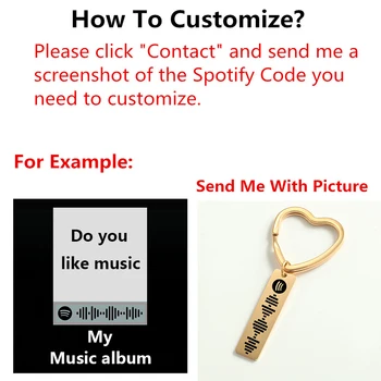 Personalizate de Muzică Spotify Cod de Scanare Breloc pandantiv pentru Femei Pentru Bărbați din Oțel Inoxidabil Breloc Personalizat cu Laser Grava Spotify Cod