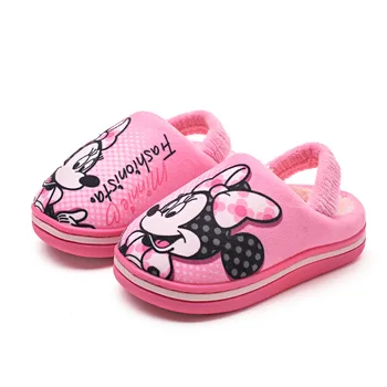 Disney pentru copii din bumbac papuci de casă 2019 nou cald iarna baieti Mickey bumbac pantofi fete papuci de casă părinte-copil minnie mickey