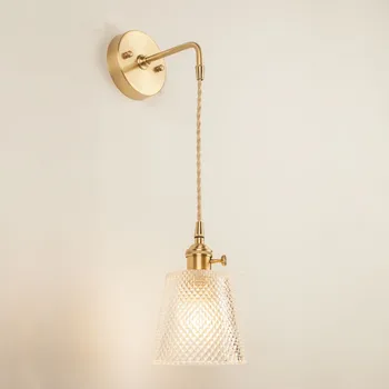 Nordic Sticlă de Lampă de Perete de Lângă Dormitor Baie de Lumină Oglindă în Stil American CONDUS Sconces Perete Vintage Edison de Iluminat corp de Iluminat