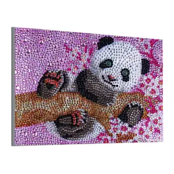 5D DIY Burghiu Plin Speciale în Formă de Diamant Pictura Panda Cross Stitch Mozaic de Arta de Perete Decor Acasă