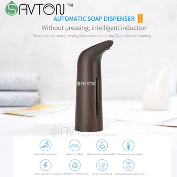 SAVTON Automata Dozator de Săpun Touchless Senzor Inteligent 400ml Oameni Mână-spălare Pentru Bucătărie, Baie Sanitare Dozator de Săpun