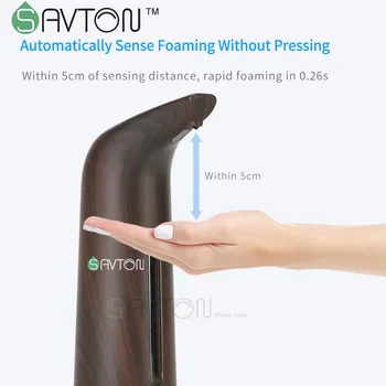 SAVTON Automata Dozator de Săpun Touchless Senzor Inteligent 400ml Oameni Mână-spălare Pentru Bucătărie, Baie Sanitare Dozator de Săpun