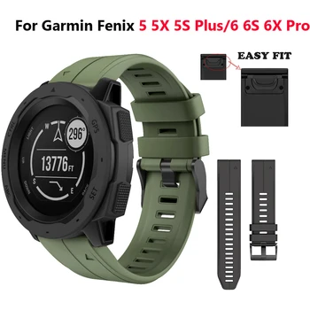 NOUL Silicon 26mm 22mm Eliberare Rapidă Watchband Wriststrap pentru Garmin Fenix5 5X 5S 6S plus 6 6X Pro Easyfit smartwatch Trupa Încheietura mâinii
