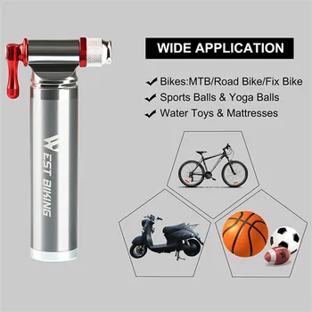 Pompă de bicicletă Accesorii din Aliaj de Aluminiu de CO2 Pneumatic Biciclete Pompa de Aer Mini Bicicleta cu Aer Pompă de Anvelope Baketball Fotbal Pompa de Aer Dropship