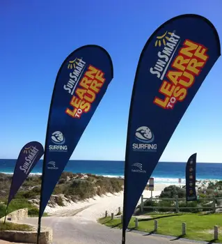 Set complet vânzare plaja cu steag Lacrima Steag personalizat de imprimare de publicitate promovarea comerțului show-sport club banner