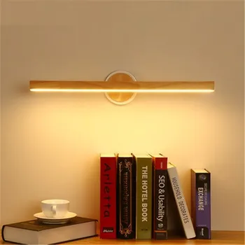 Design Nordic Baie Tranșee de Perete de Lumină LED-uri Moderne, Oglindă, Lampă de Perete din Lemn Pot Ajustate Loft Home Decor de Interior, Corpuri de Iluminat