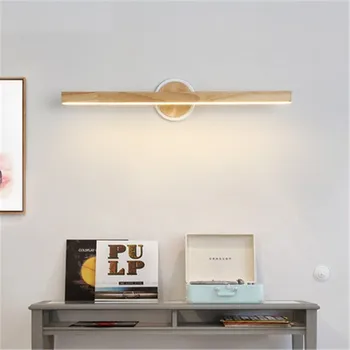 Design Nordic Baie Tranșee de Perete de Lumină LED-uri Moderne, Oglindă, Lampă de Perete din Lemn Pot Ajustate Loft Home Decor de Interior, Corpuri de Iluminat