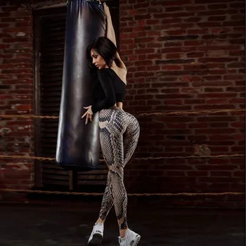 Femei Sarpe Model Imprimate Jambiere Sexy Solduri Push-Up Sportive Legging Elastic Slim Fitness Leggins Pantaloni De Antrenament