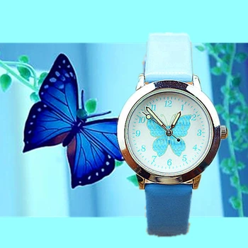 Noi drăguț fluture culoare curea încheietura ceas primară și elevii de liceu uita-te la copii de desene animate cuarț ceas