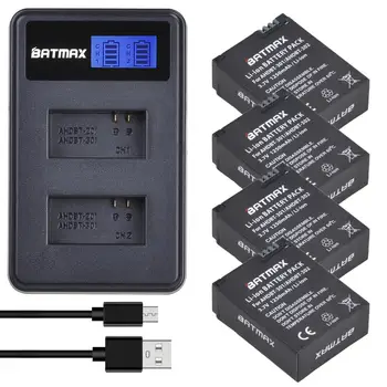 Batmax 4buc Baterie Ani + LCD Dual USB Încărcător pentru Gopro Hero 3 3+ Black Edition White Silver Edition HD Camera Accesorii