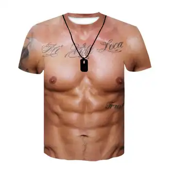 Nouă Bărbați T-shirt de Înaltă Calitate T-shirt de Fitness Musculare Maneci Scurte de Imprimare 3D pentru Bărbați T-shirt de Moda Frumos Sport Topuri