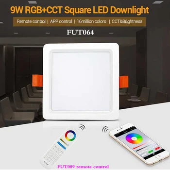 9W Square Downlight LED-uri FUT064 Încastrat Plafon Lampă AC 110V 220V interior smart LED Panou Lumina poate 2,4 GHz RF /voce/APP/control