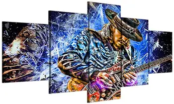 5 Piese de Muzică Abstractă Maestru Chitara Stevie Ray Vaughan și Afișele Tipărite Canvas Wall Art Poza pentru Living Decor Acasă