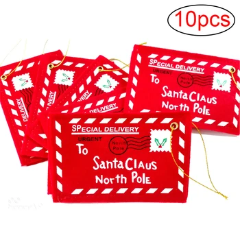 10buc Scrisoare Punga cu Dulciuri de La Moș Crăciun Simțit Plic Broderie Decor de Crăciun Ornament Copii Cadouri pentru Copii