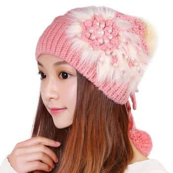 Noi coreean solid casual femei fete pălării de toamnă și de iarnă de păr minge de lână pălărie sălbatice drăguț moda cald reglabil pălărie tricot
