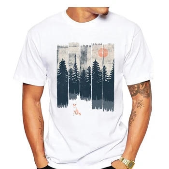 De înaltă Calitate 2019 mai Nou O Vulpe în Sălbăticie design Bărbați T-Shirt cu Maneci Scurte Moda Retro Imprimate Topuri Vara Rece Tees